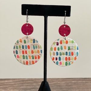 2.5” Hot Pink & Spring Polka Dot Piggyback Corkies